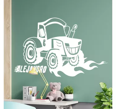 Nalepka za steno otroške spalnice za traktor zetor - TenStickers