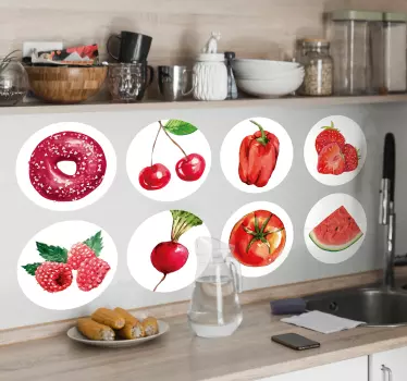 Nalepka za steno z rdečo hrano - TenStickers