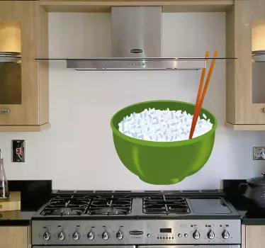 Nalepka za steno z rižem v loncu - TenStickers