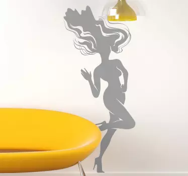Nalepka za stenske dame smokey hair - TenStickers