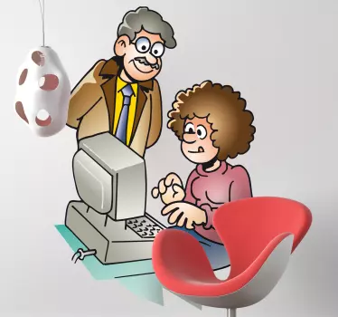 Nalepka za stenske pisarne učitelja računalnika - TenStickers