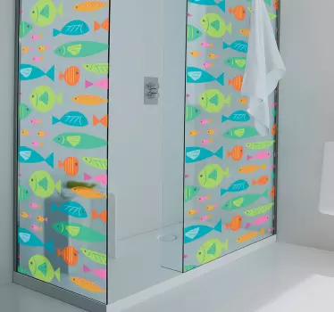 Nalepka za tuš mavrične ribe - TenStickers