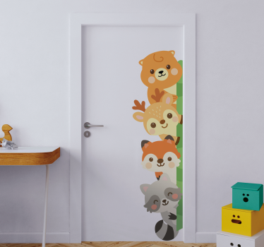 Nalepka za vrata z živalmi za otroško sobo - TenStickers