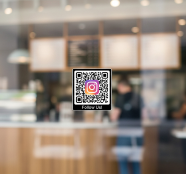 Nalepka živali črna okvirna instagram qr - TenStickers
