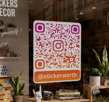 Nalepka živali živahen sončni zahod qr instagram - TenStickers