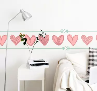 Nalepke obrobe srca sten - TenStickers