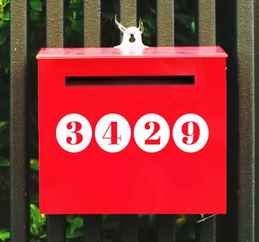 Nalepke za nabiralnik s številkami in pikami - TenStickers