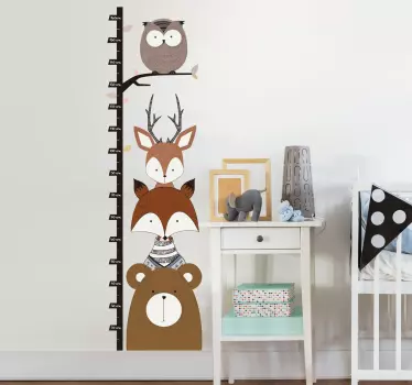 Nalepke za višino na gozdnih živalih - TenStickers