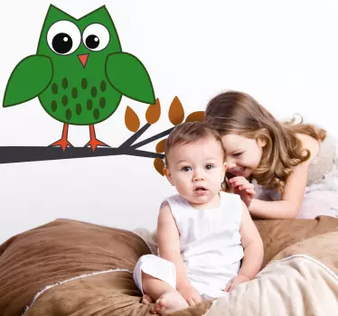 Nalepke za zelene sove otroke - TenStickers
