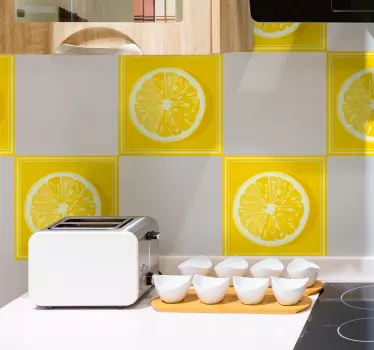 Narezane limone ploščice prenos ploščic - TenStickers