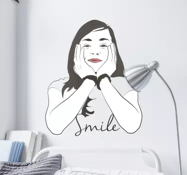 Nasmeh portret stenske nalepke - TenStickers