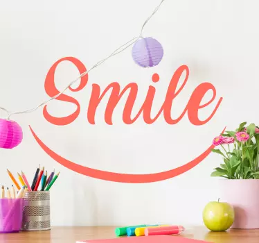 Vinil besedilo nasmeh vesel obraz motivacijska stenska nalepka - TenStickers