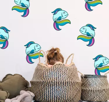 Neonske ribe stenske nalepke - TenStickers