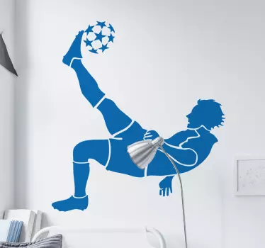 Nogometaš, ki ščepi nalepko s kroglo - TenStickers