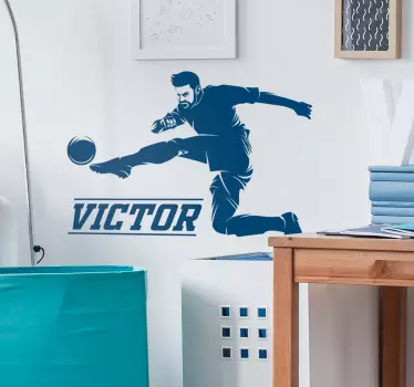 Nogometaš z imenom domače stenske nalepke - TenStickers