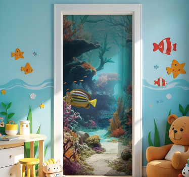 Ocean za otroško sobo nalepka za vrata - TenStickers