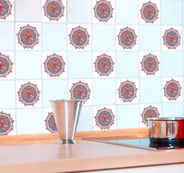 Okrasne ploščice iz vinilne ploščice mandala - TenStickers