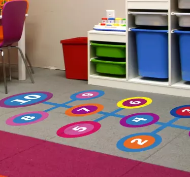 Okrogla hopscotch vinil nalepka talne ploščice - TenStickers