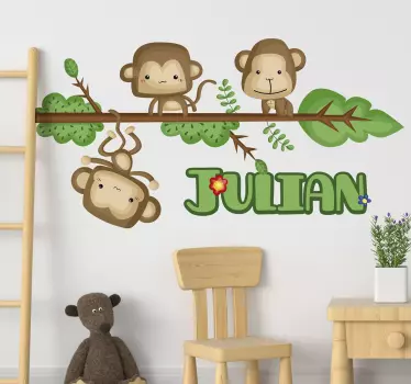 Opice z imenom živalske stenske nalepke - TenStickers