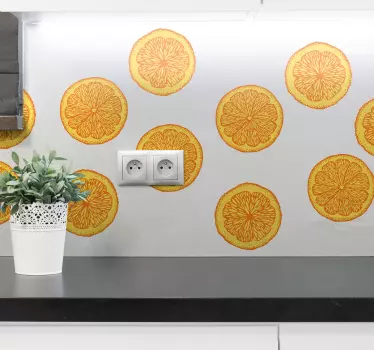 Oranžna nalepka za risanje vzorcev z nalepkami za sadje - TenStickers