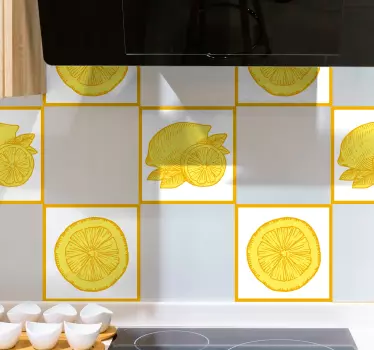 Oranžne in limonine skice ploščice prenos ploščic - TenStickers