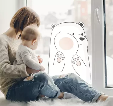Smešna medvedka okenska nalepka - TenStickers