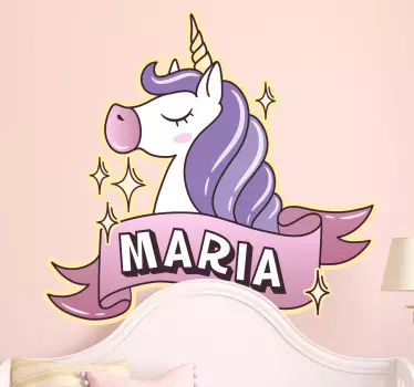 Osebni otroci imenujejo unicorn steno nalepko - TenStickers