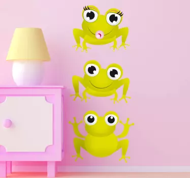 Otroci nalepijo tri žabe - TenStickers