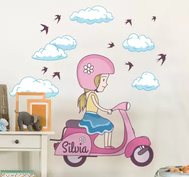 Otroci prilagojene dekle na nalepki za skuter - TenStickers