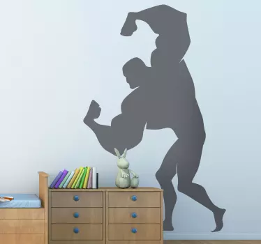 Otroci stripovske mišice moške stenske nalepke - TenStickers