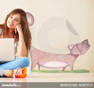 Otroška mačka ilustracija stenske nalepke - TenStickers