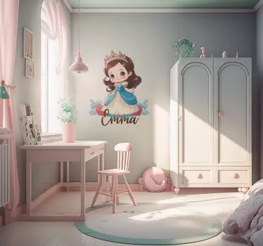 Otroška princesa risana stenska nalepka - TenStickers