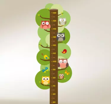 Otroški merilnik sov nalepka na višini - TenStickers