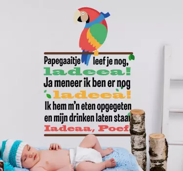 Papiga drevesna rima nalepka - TenStickers