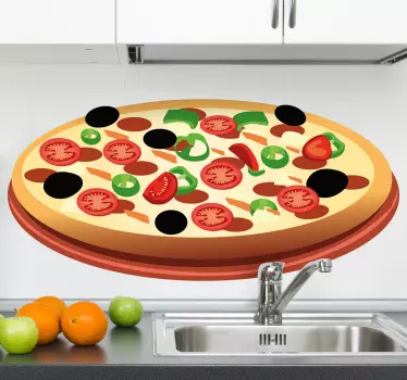 Paradižnikova pica nalepka za steno - TenStickers