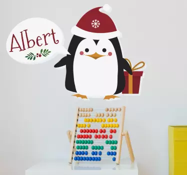 Personalizirana nalepka za božične stene pingvina - TenStickers