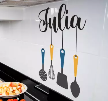 Personalizirani pripomočki z imensko nalepko za jedilni pribor - TenStickers