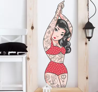 Pinup dekle z nalepkami za stene tetovaže - TenStickers