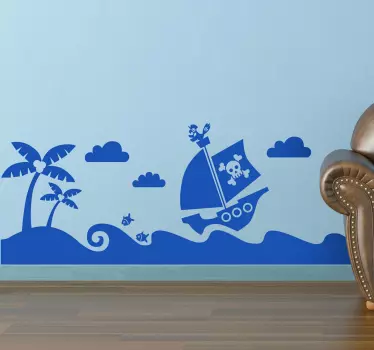 Piratska ladja otroka nalepka - TenStickers