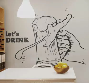 Pivo lahko pije stenske nalepke - TenStickers