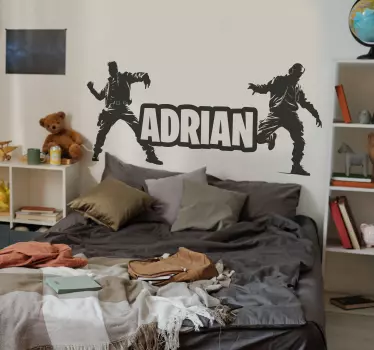 Plesajoči vojaki z imenom nalepka video iger - TenStickers