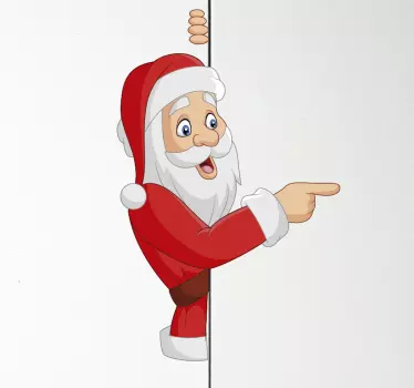 Pol skrito božično stensko oblikovanje božička - TenStickers