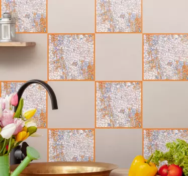 Porcelansko siva mozaična tekstura prenos ploščic - TenStickers