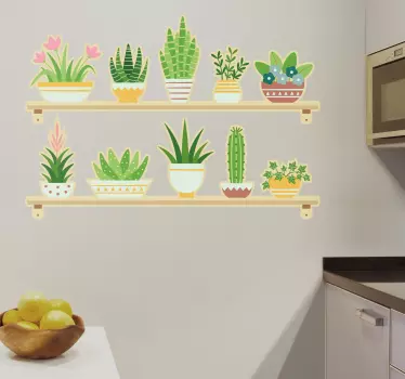 Potted greenery display nalepka za kuhinjo - TenStickers