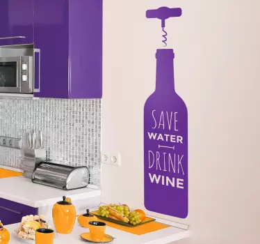 Prihranite vodo piti vino steno nalepke - TenStickers