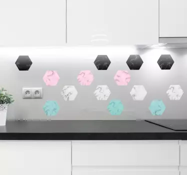 Raznobarvne marmorne stenske nalepke - TenStickers