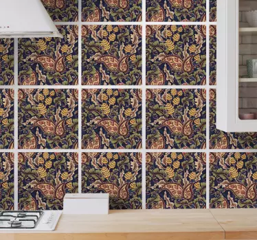 Realistična nalepka za ploščice ilustracije paisley - TenStickers