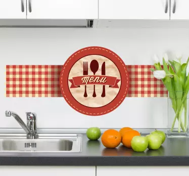 Retro menu logotip kuhinjska nalepka - TenStickers