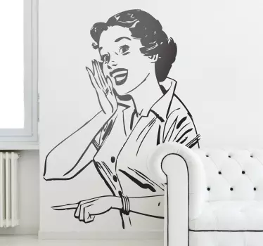 Retro portret ženske iz 50-ih nalepka ljudi - TenStickers
