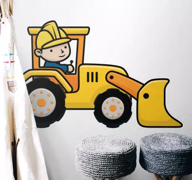 Risarski bager, ki dela ilustracijo stenske umetnosti - TenStickers